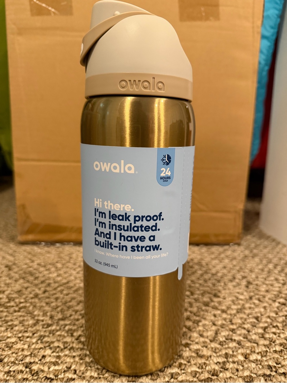 NWT Owala Limited Edition Gold Insulated Water Bottle 32oz
